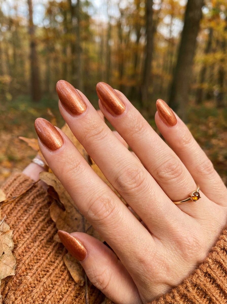 Copper Shimmer Nails als Herbst Nägel Inspiration 2026